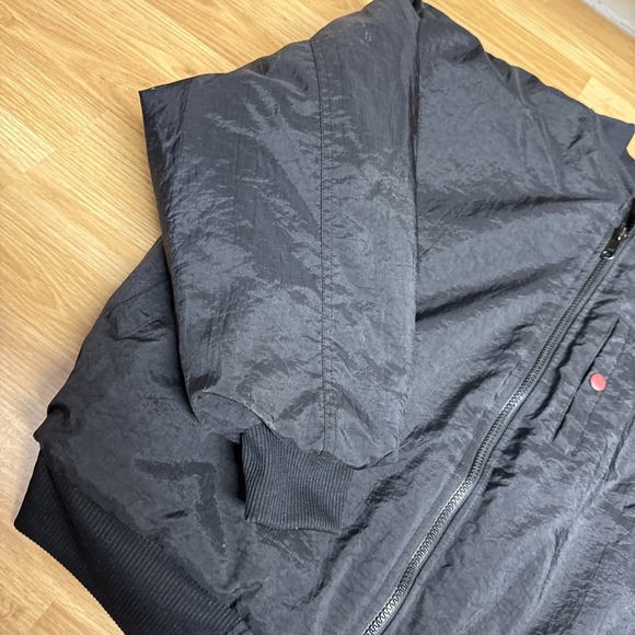 Vintage Nike Reversible Quilted Puffer Bomber Jacket Size Med 90s Swoosh Black - Picture 8 of 10